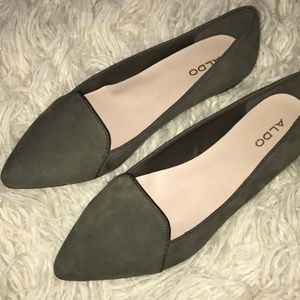 ALDO Olive Green Suede Flats